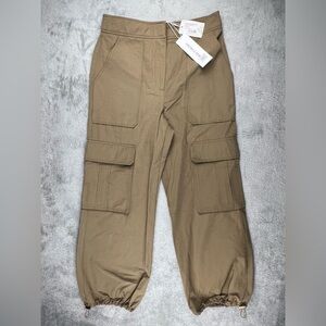 Veronica Beard Dari Cargo Pants in Sepia Tan Size 6 Drawstring Hem #P3301 NWT